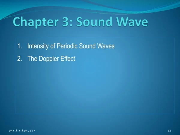 Chapter 3: Sound Wave