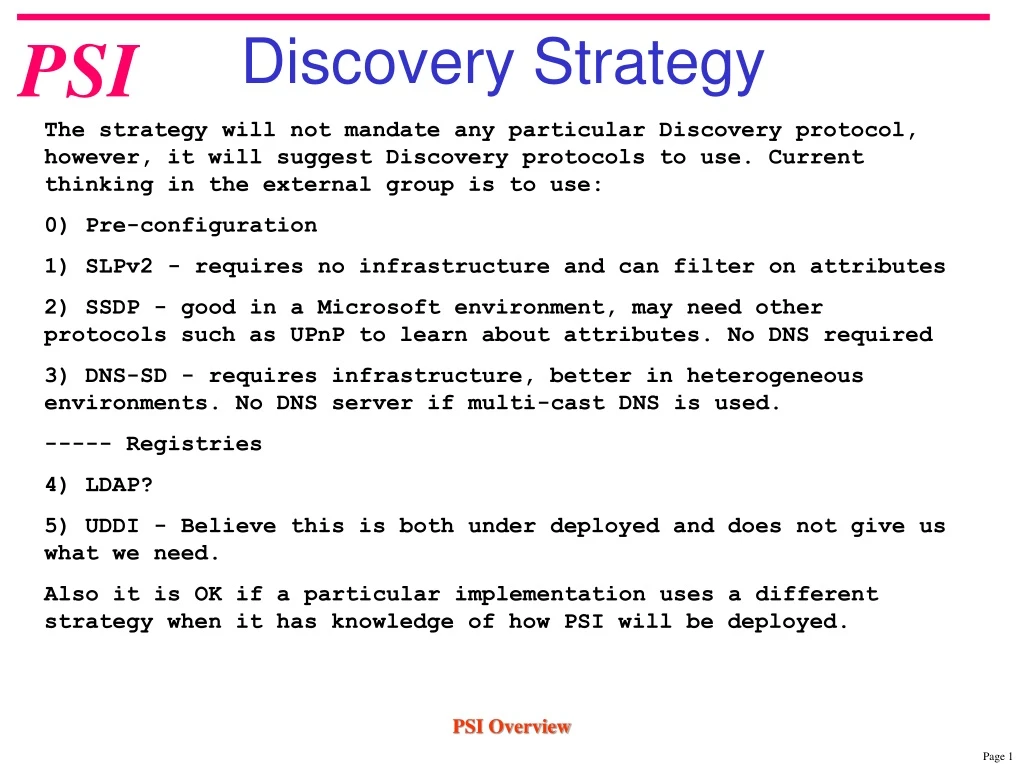 discovery strategy