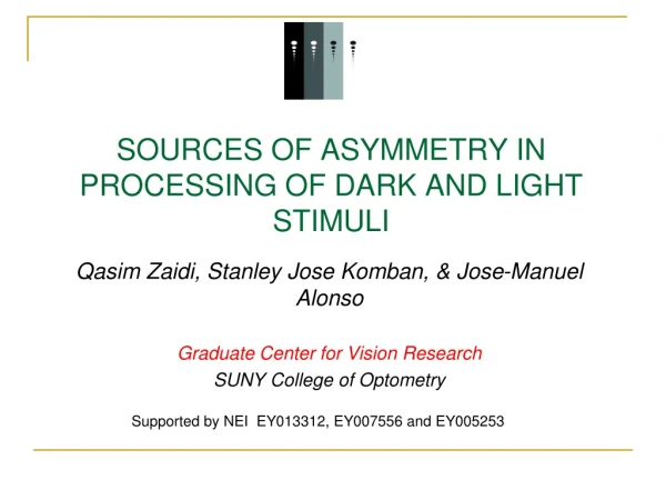 SOURCES OF ASYMMETRY IN PROCESSING OF DARK AND LIGHT STIMULI