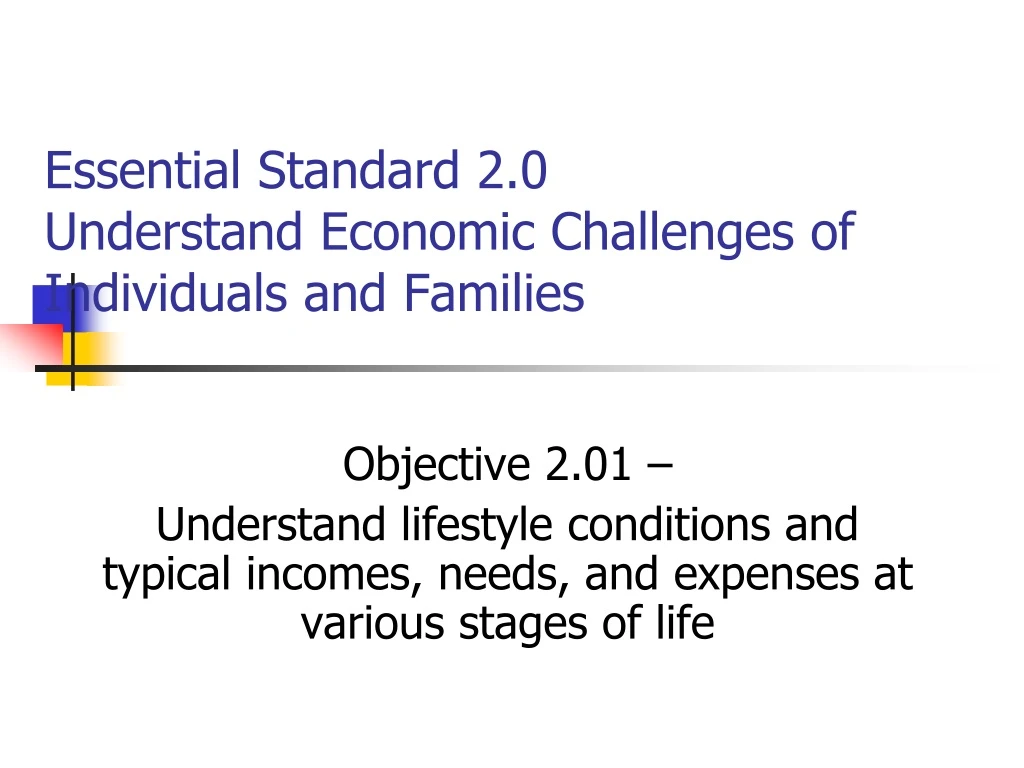 essential standard 2 0 understand economic challenges of individuals and families