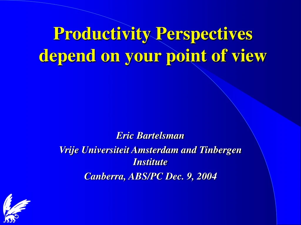 productivity perspectives depend on your point of view