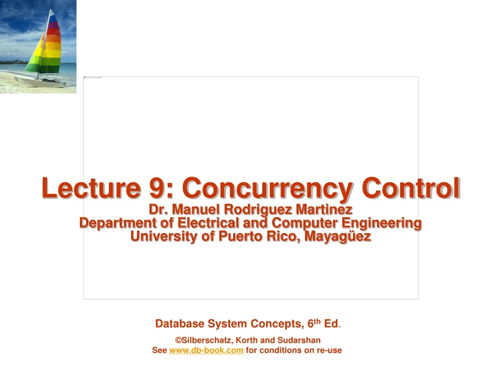 lecture 9 concurrency control dr manuel rodriguez