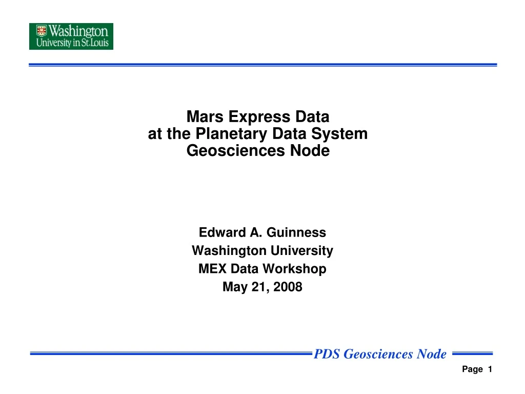 mars express data at the planetary data system geosciences node