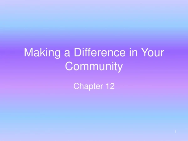 Making a Difference in Your Community
