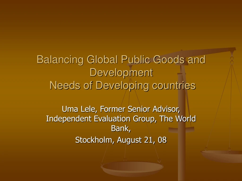 balancing global public goods and development needs of developing countries