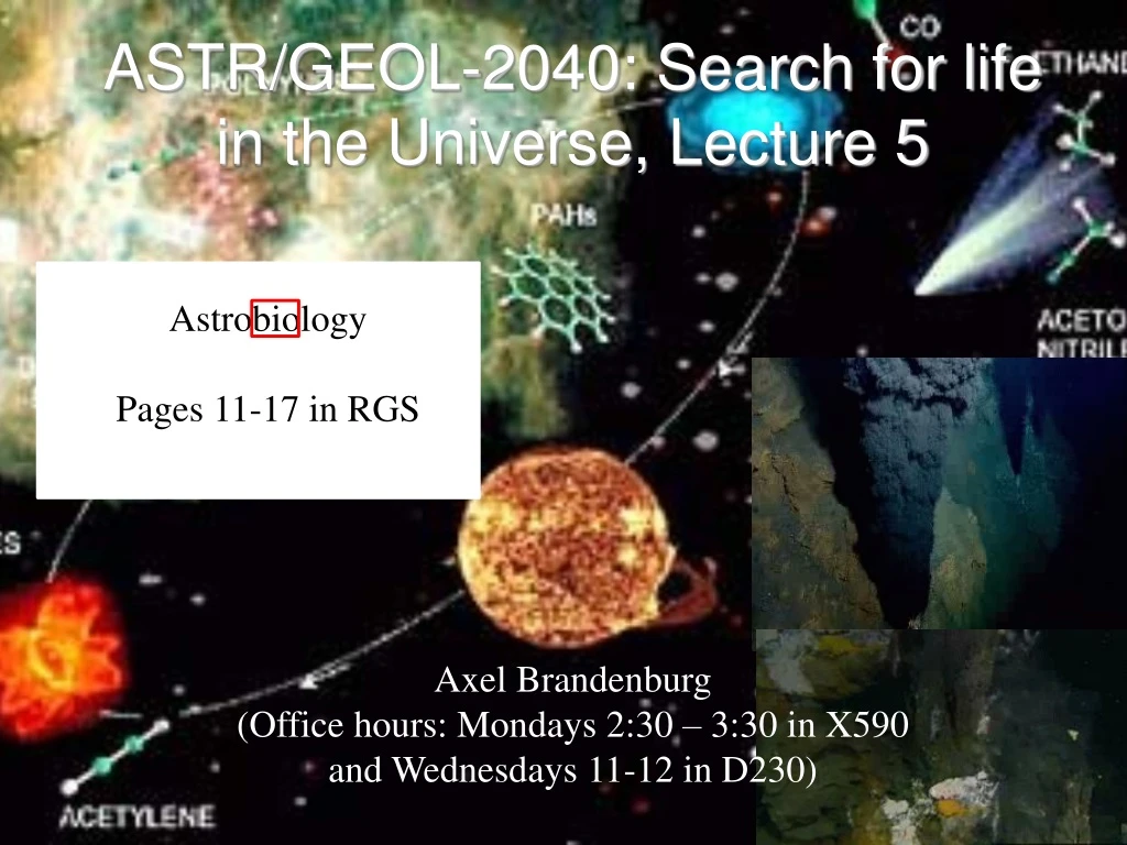 astr geol 2040 search for life in the universe lecture 5
