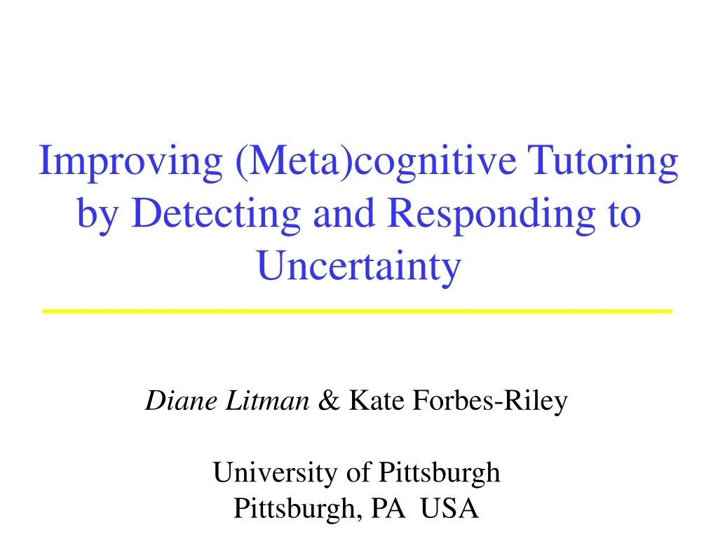 improving meta cognitive tutoring by detecting and responding to uncertainty