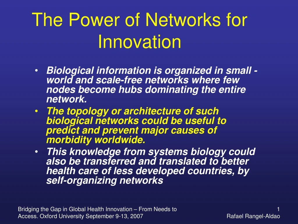 the power of networks for innovation