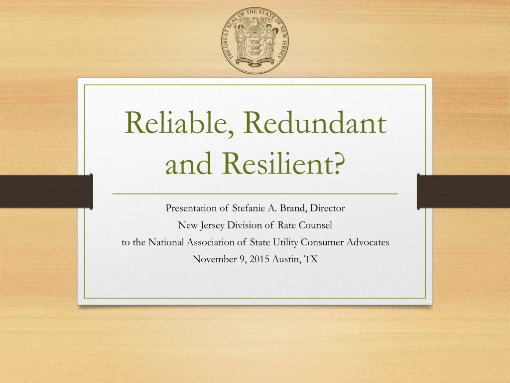 reliable redundant and resilient