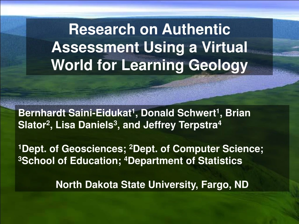 research on authentic assessment using a virtual