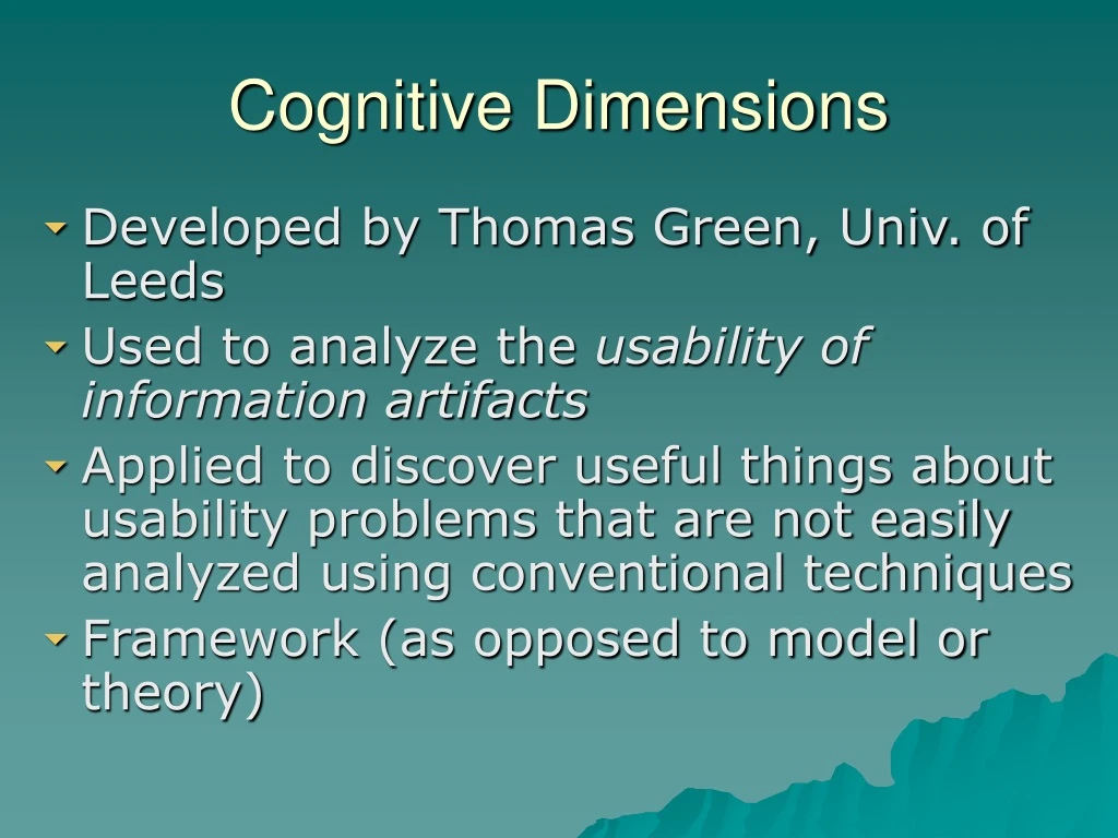 cognitive dimensions