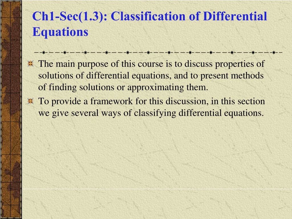 ch1 sec 1 3 classification of differential equations