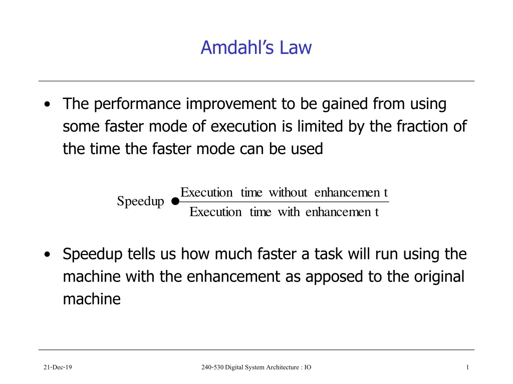 PPT - Amdahl’s Law PowerPoint Presentation, Free Download - ID:9254045