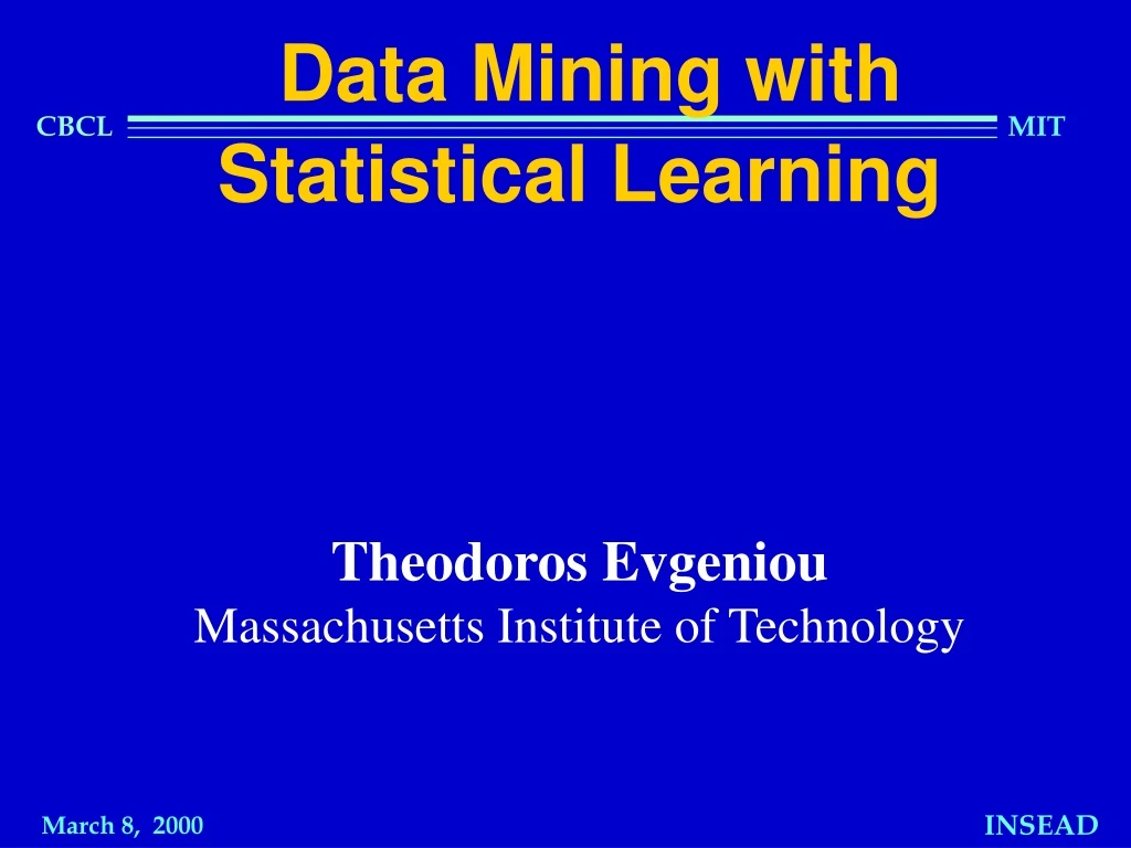data mining with statistical learning theodoros