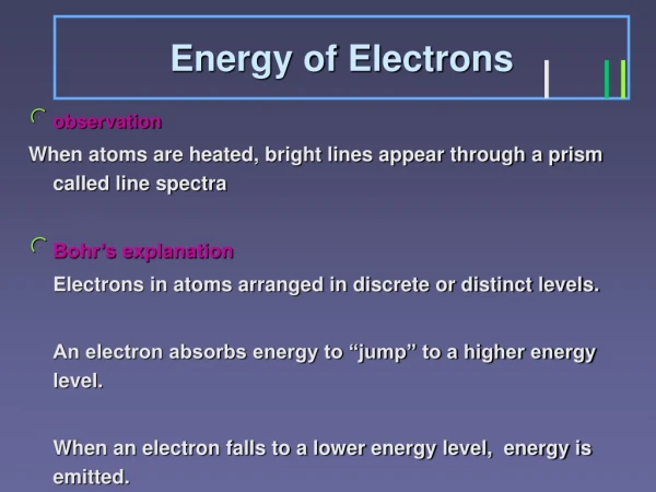 Energy of Electrons