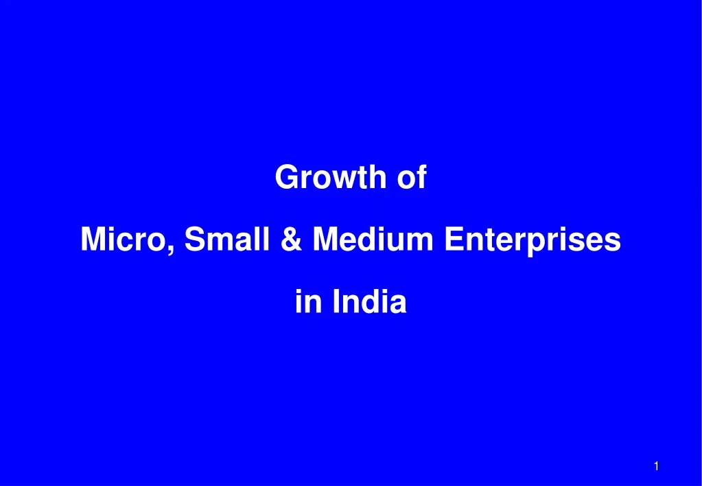 growth of micro small medium enterprises in india