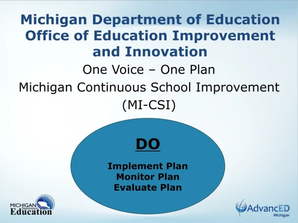 Michigan Department of Education Office of Education Improvement and Innovation