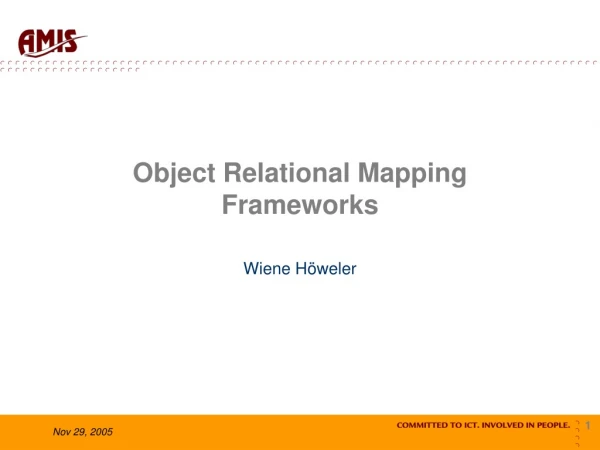 Object Relational Mapping Frameworks