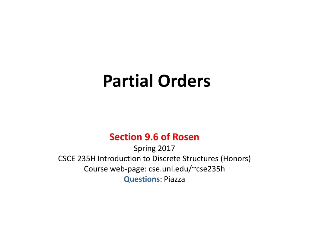 partial orders