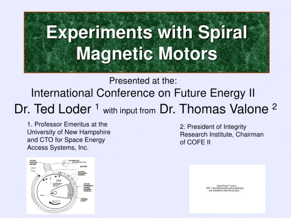 Presented at the: International Conference on Future Energy II