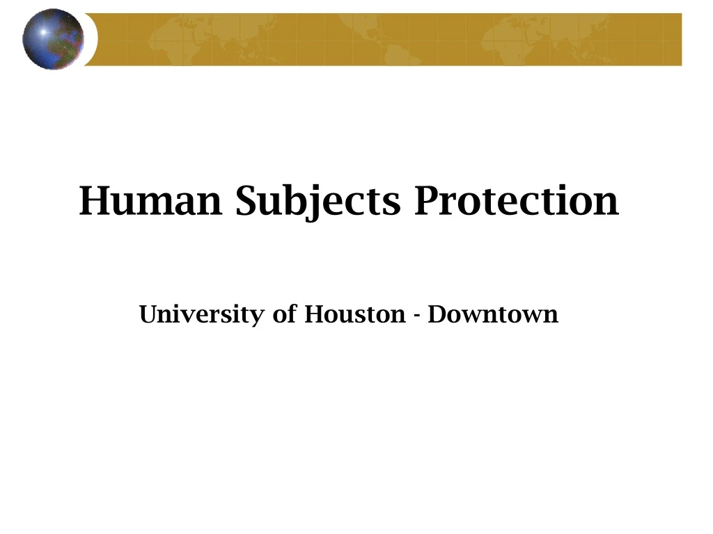 human subjects protection university of houston