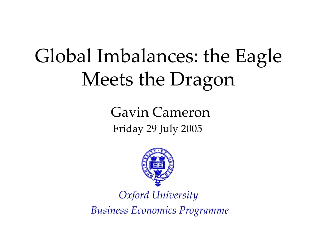 global imbalances the eagle meets the dragon