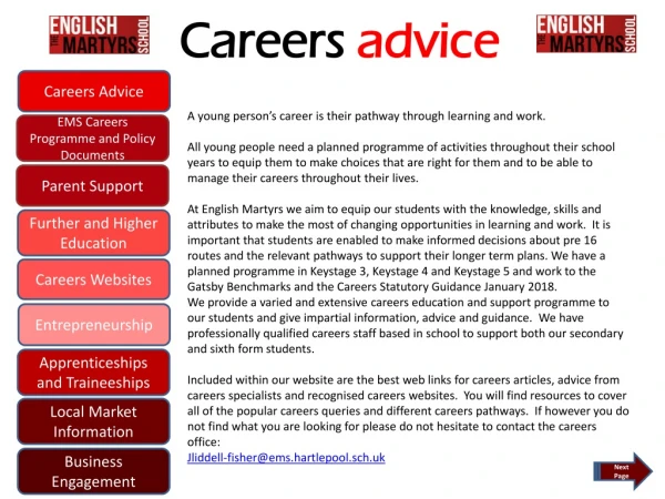 A young person’s career is their pathway through learning and work.