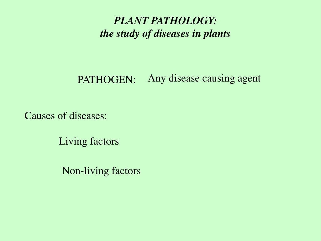 plant pathology the study of diseases in plants