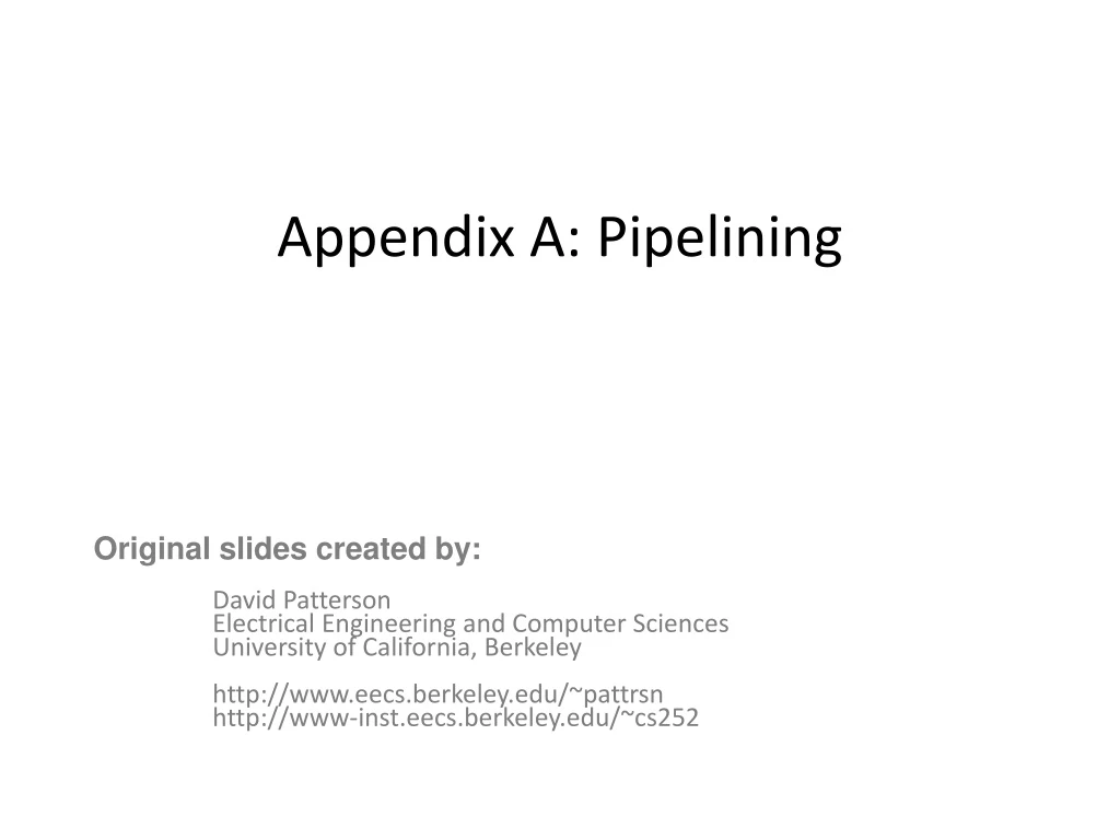 appendix a pipelining