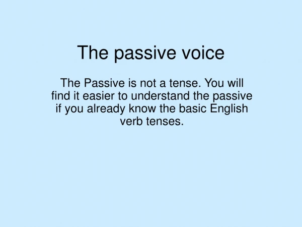 The passive voice