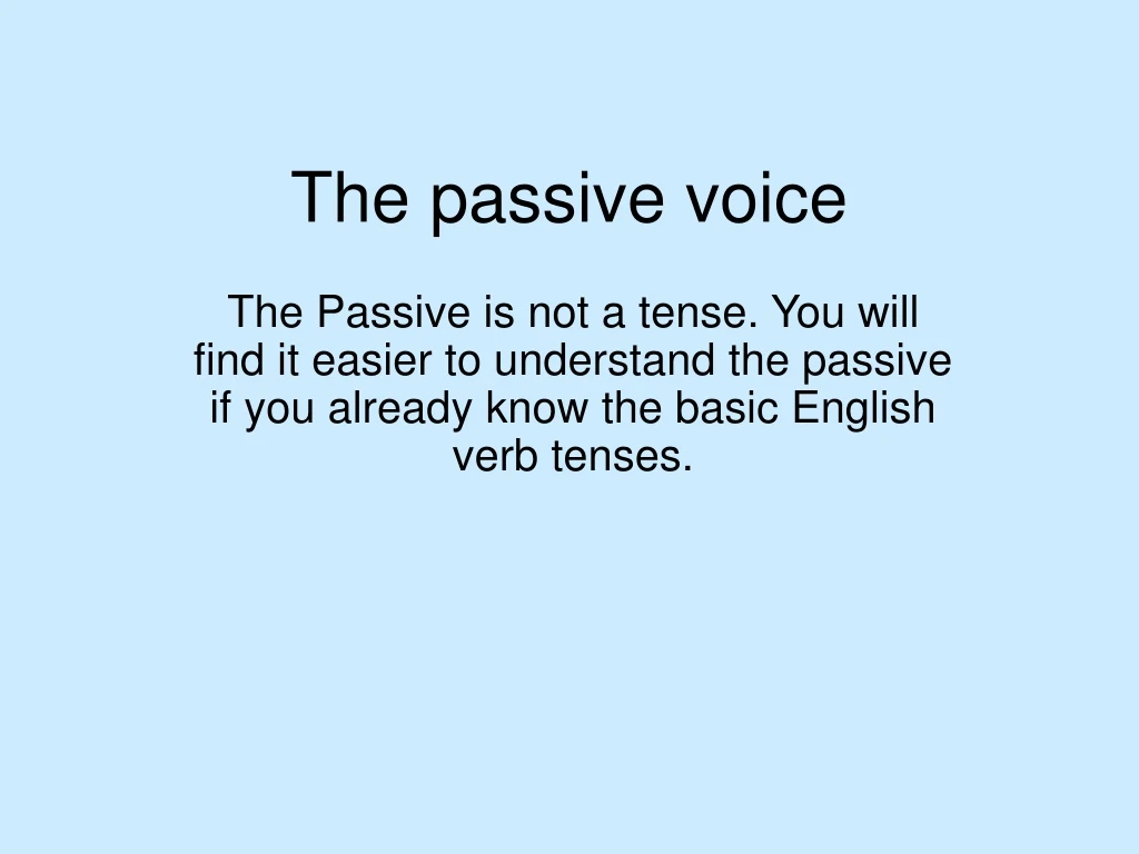 the passive voice