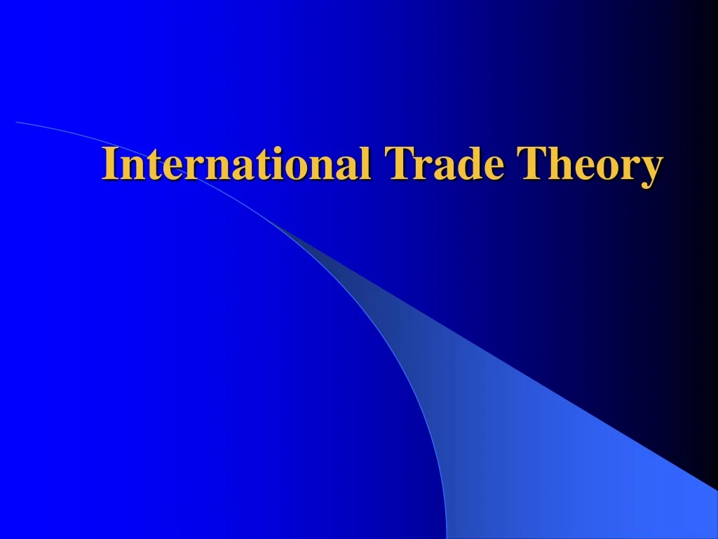 international trade theory