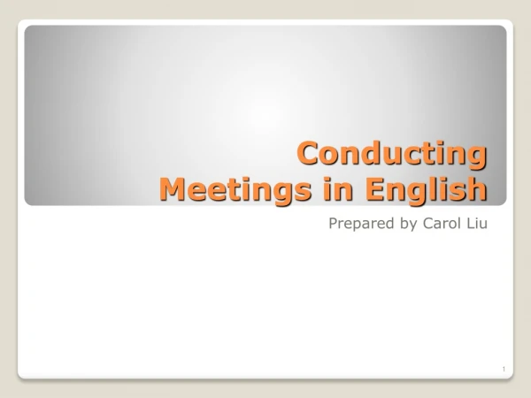 Conducting Meetings in English