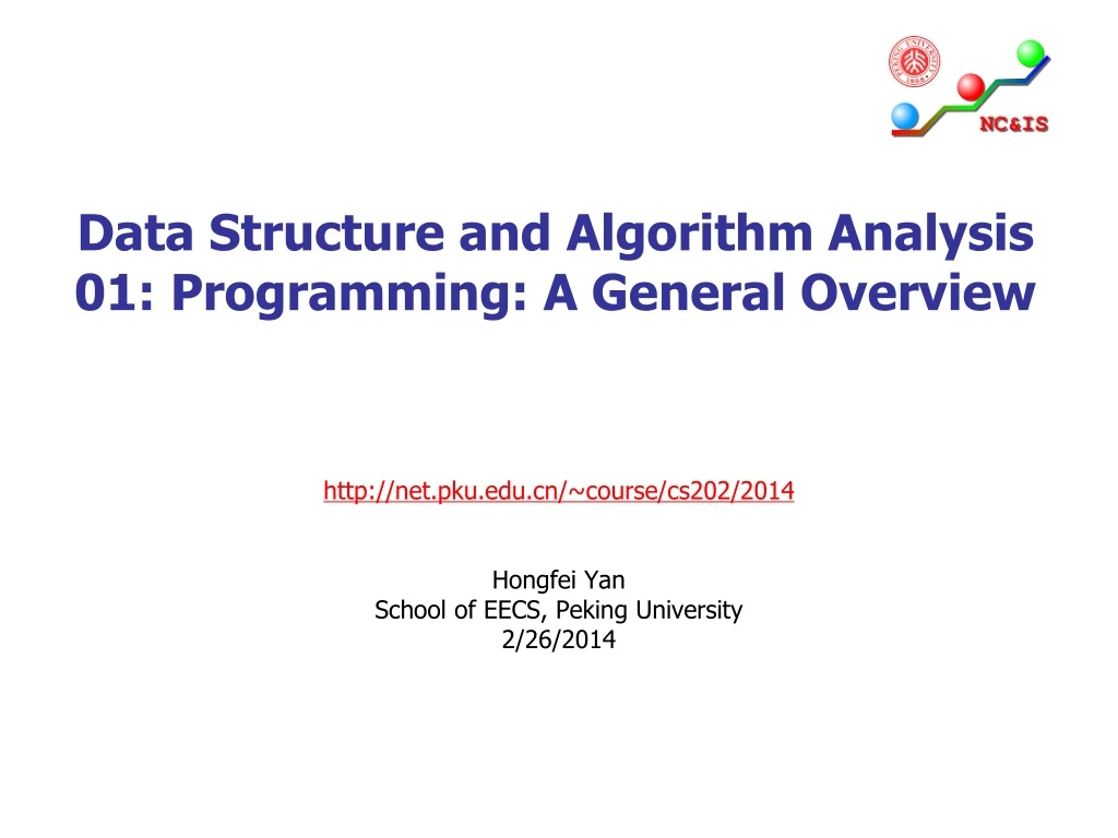 data structure and algorithm analysis 01 programming a general overview