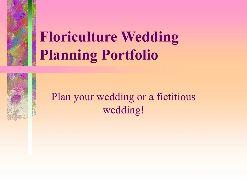 floriculture wedding planning portfolio