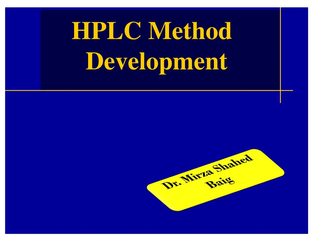 hplc method development