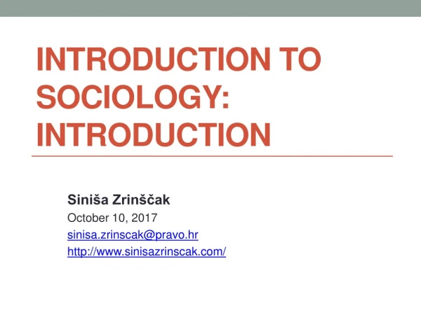 Introduction to Sociology: Introduction