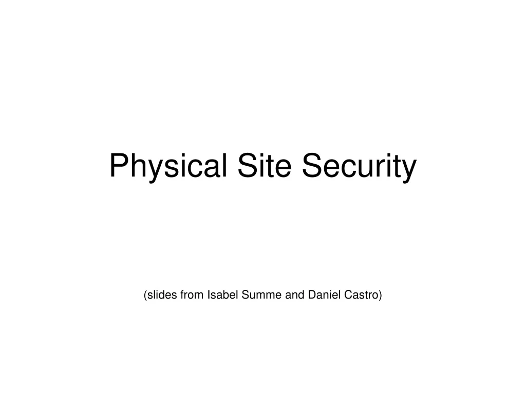physical site security