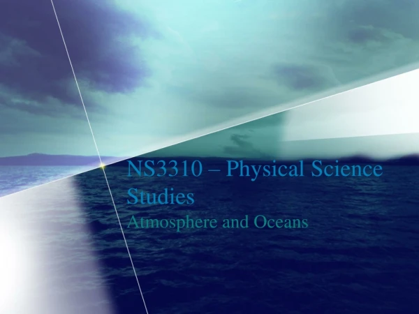 NS3310 – Physical Science Studies
