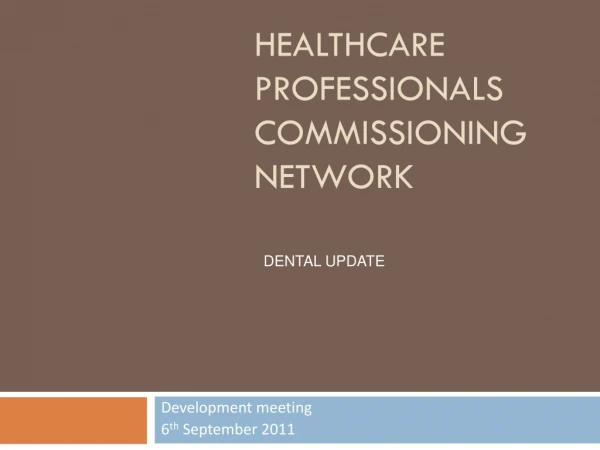 Healthcare Professionals Commissioning Network