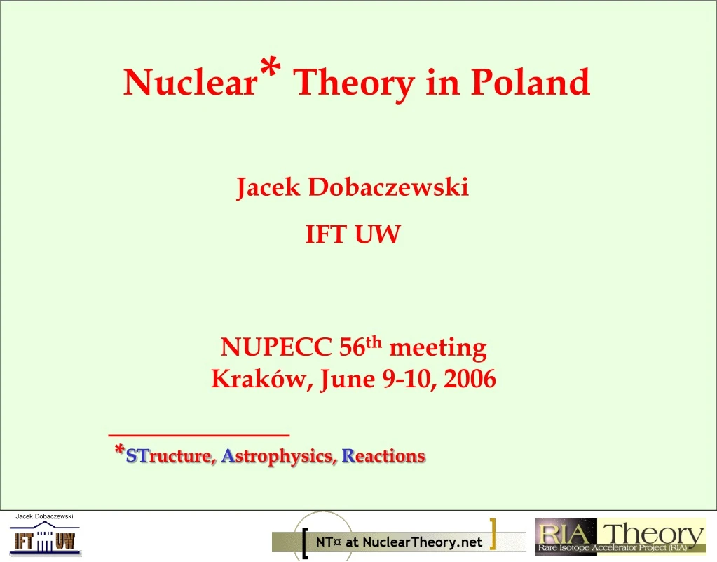 nuclear theory in poland