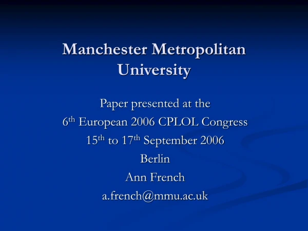 Manchester Metropolitan University