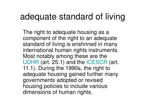 adequate standard of living