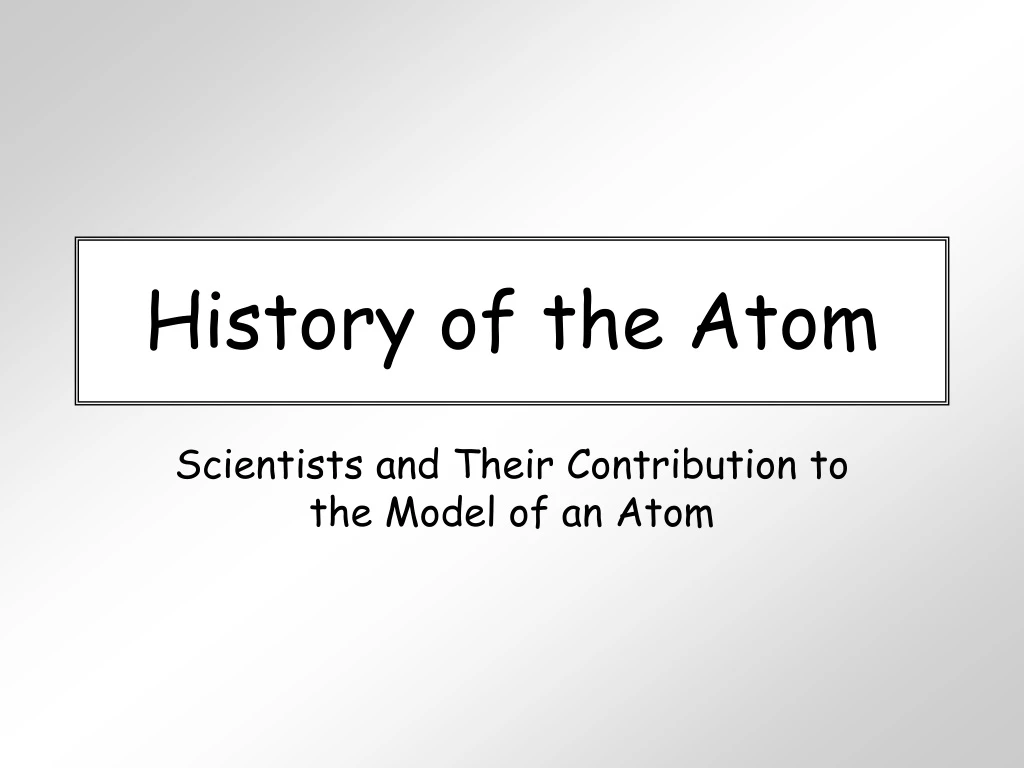 history of the atom