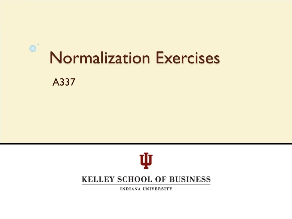 normalization exercises