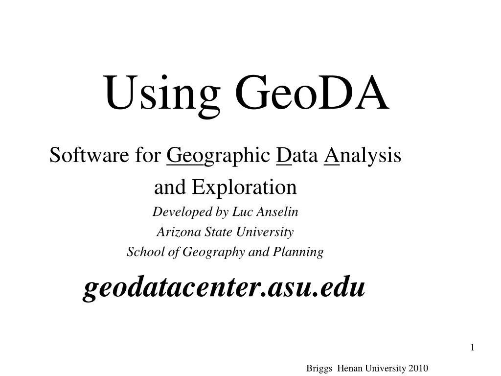 using geoda