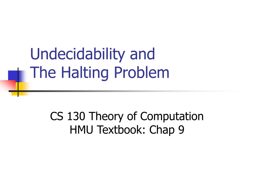 undecidability and the halting problem