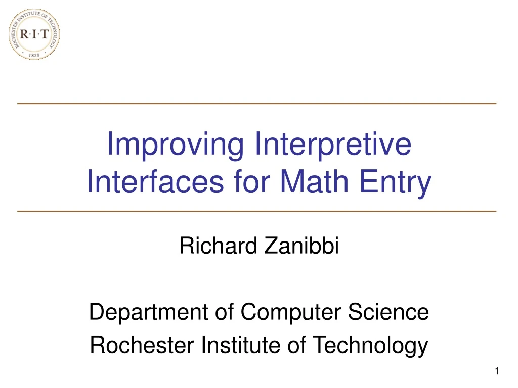 improving interpretive interfaces for math entry