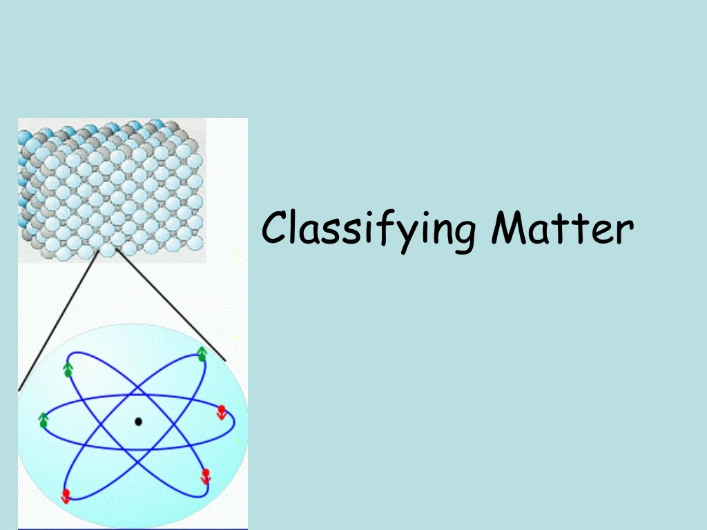 classifying matter