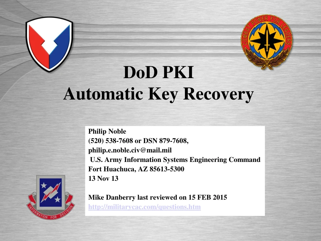 dod pki automatic key recovery